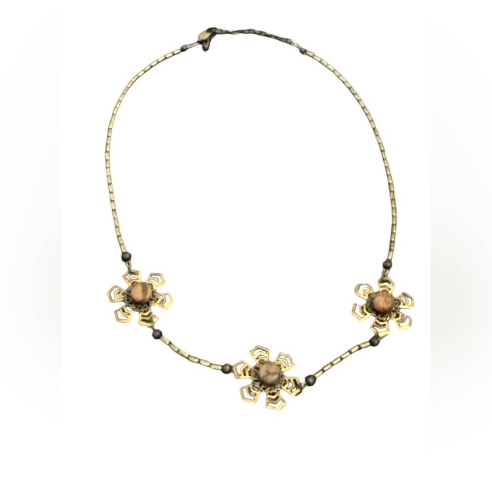 Vintage Gold Flower Necklace